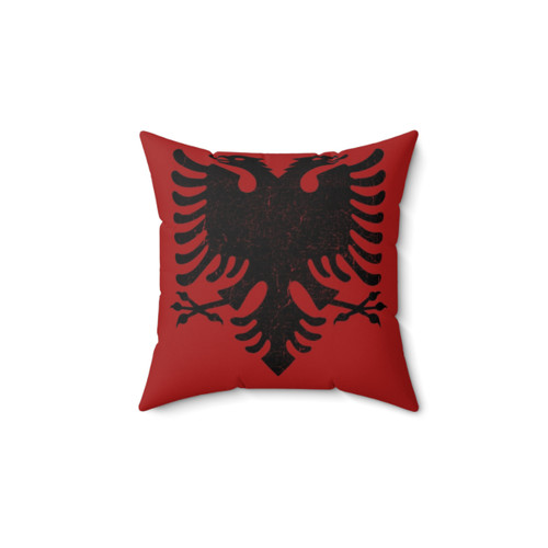 Vintage Albanian Flag Pillow - Patriotic Home Decor