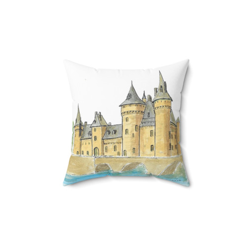 Watercolor Castle of the Loire Pillow