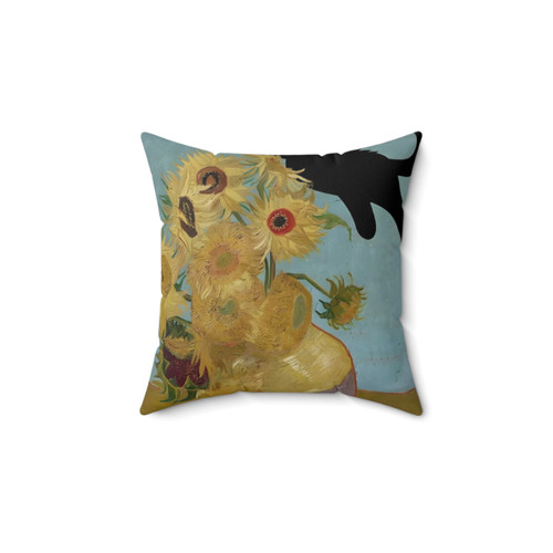 Floral Cat Pillow by Vincent Van Gogh