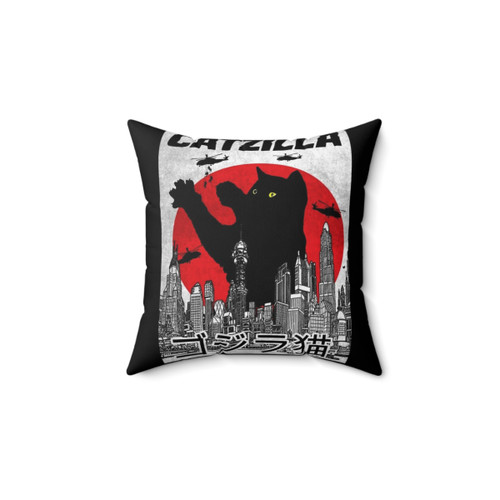 Catzilla Cat Pillow - Kawaii Japanese Kitten Lover Design