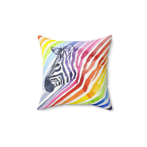 Colorful Zebra Stripes Throw Pillow