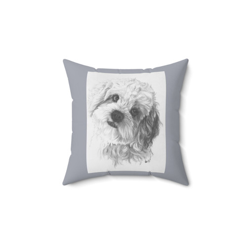 Cavachon Dog Breed Graphite Portrait Pillow