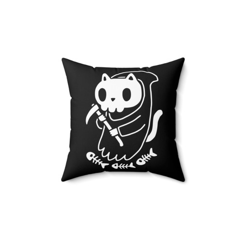 Reaper Cat Pillow - Spooky Feline Decor