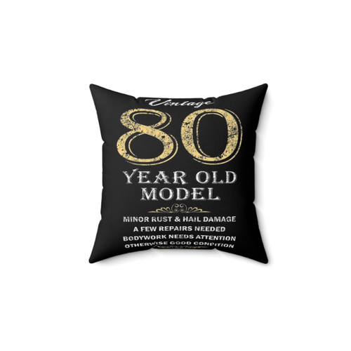 80th Birthday Funny Vintage Car Pillow