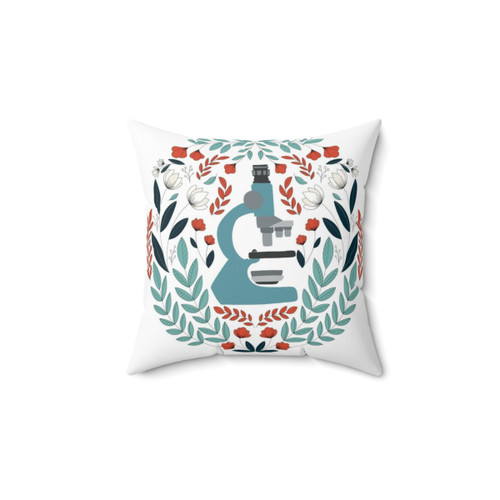 Blue Microscope Throw Pillow