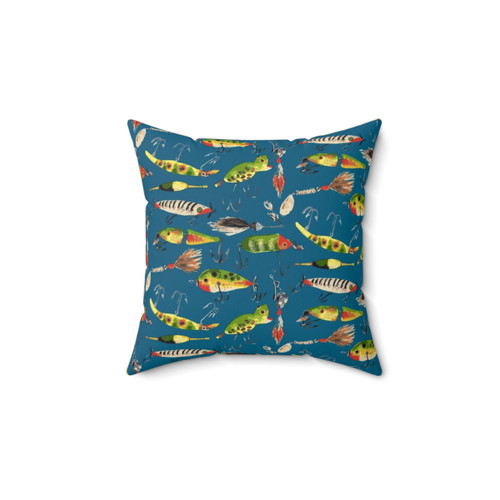 Vintage Fishing Lures Accent Pillow
