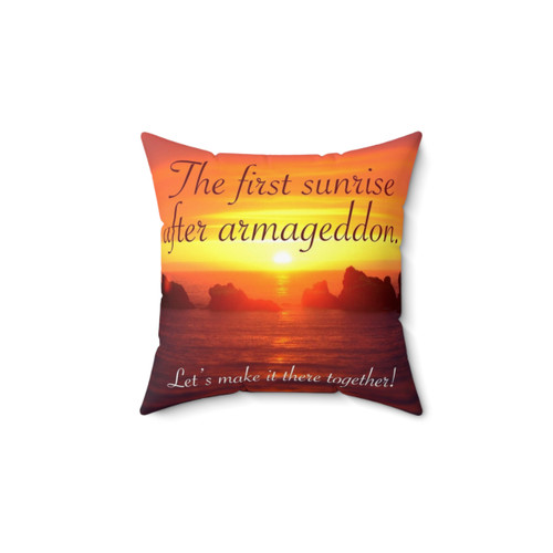 After Armageddon Sunset Pillow - JW Convention Souvenir