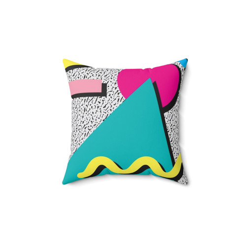 Retro 1980s Abstract Pattern Pillow