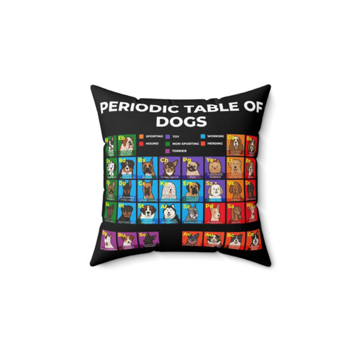 Periodic Table of Dogs Funny Science Pillow