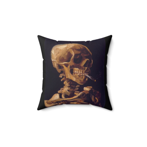 Vincent Van Gogh 'Skull with Burning Cigarette' Pillow