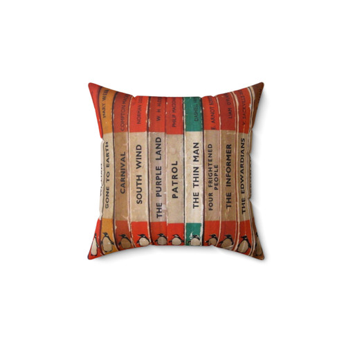 Bookshelf Pillow with Realistic Book Spine Prints