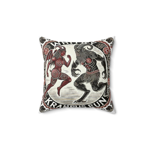 Krampus Run! Decorative Throw Pillow