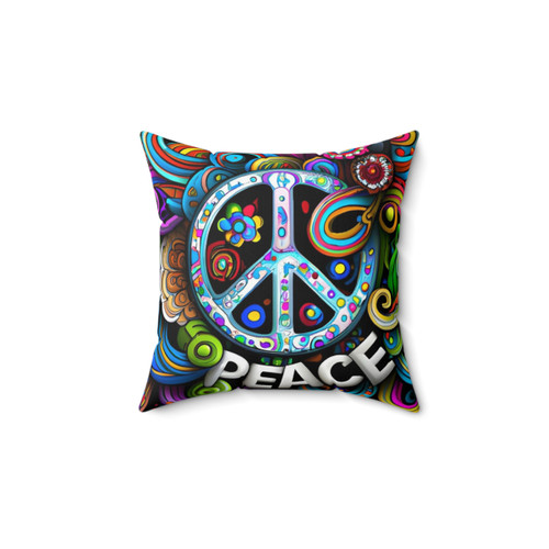 Colorful Peace Sign Throw Pillow