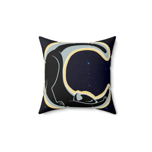 Celestial Stretching Moon Cat Pillow