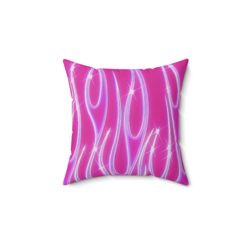 Vibrant pink flames throw pillow for cozy home decor