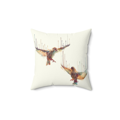 Awake Woodland Pillow featuring beautiful nature and animal artwork