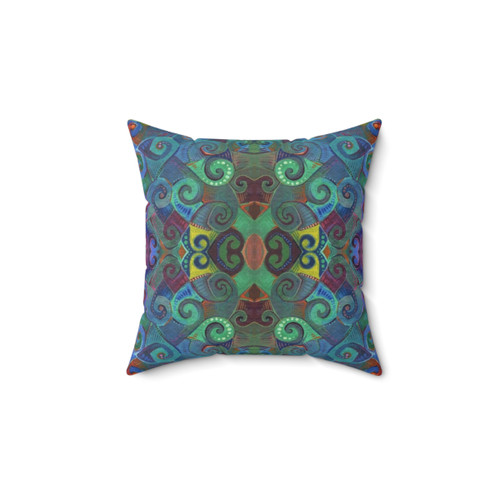 Colorful swirl design pillow