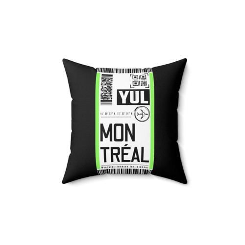 Montreal YUL Travel Pillow with Classic Airport Luggage Tag Design