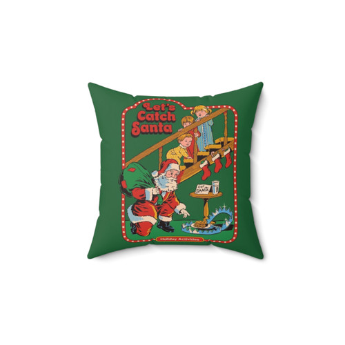 Retro Christmas pillow featuring Santa Claus design