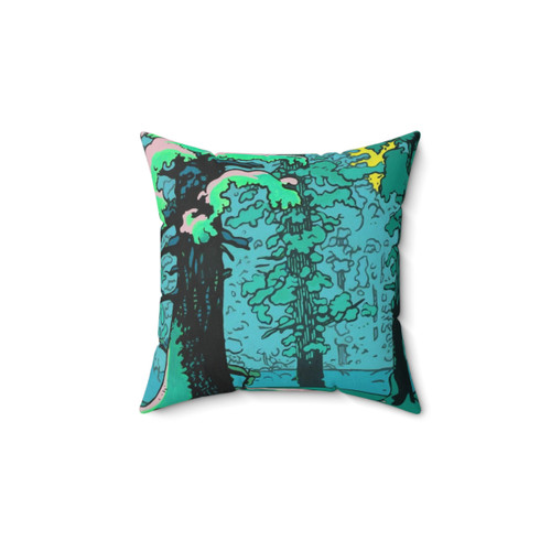 Green Forest Pillow - Peaceful Nature Decor