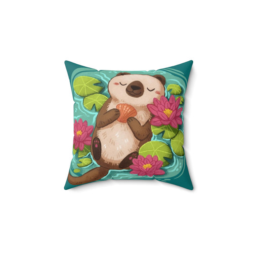Cute otter throw pillow for home and office decor