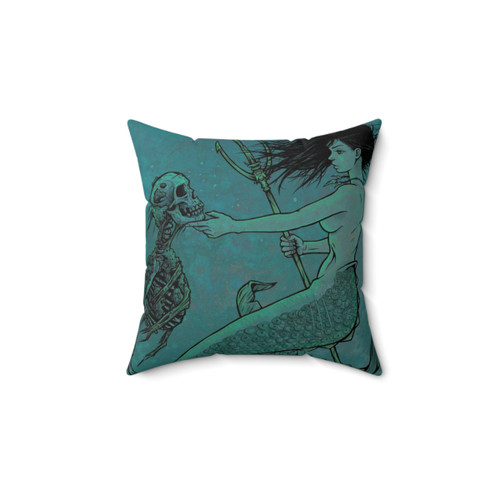 Fantasy Mermaid Skull Decorative Pillow