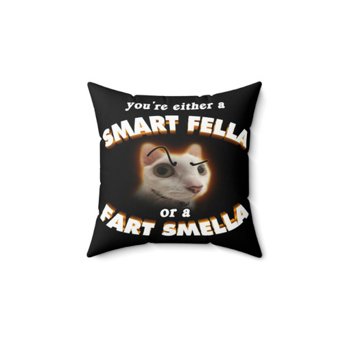 Funny Meme Pillow - You're a Smart Fella or a Fart Smella
