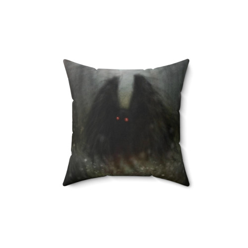 Mothman Cryptid Pillow with Mystical Wisps