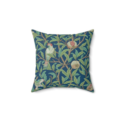 William Morris Pomegranate Fruit and Bird Pillow