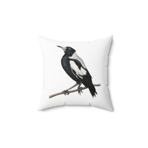 Australian Magpie Drawing Pillow - Iconic Collingwood Bird