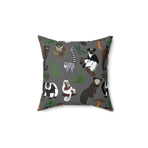 Lemur Pattern Decorative Pillow