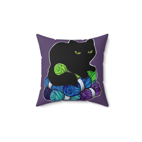 Cozy yarn hoarding pillow for knitters and crocheters