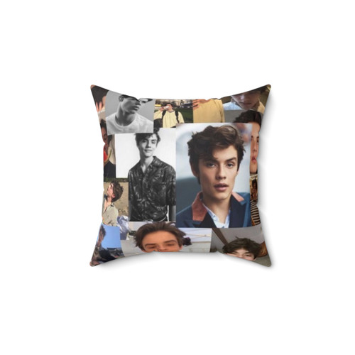 Louis Partridge Collage Throw Pillow