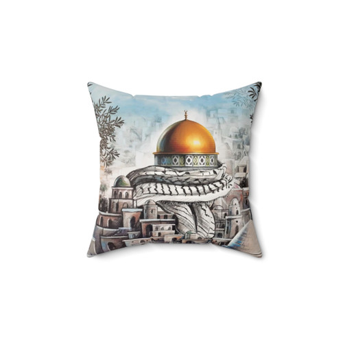 Palestine Dome of the Rock Kufiya Decorative Pillow