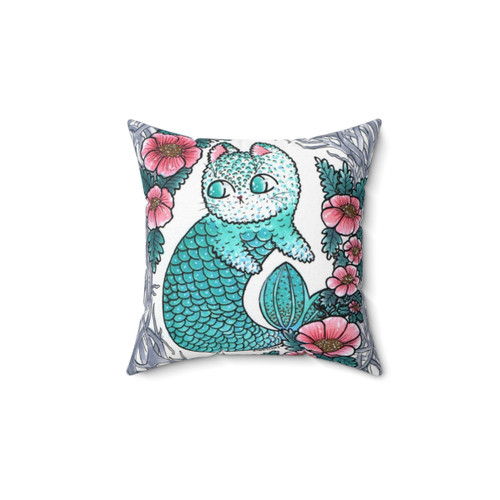 Mermaid Kitty Decorative Pillow