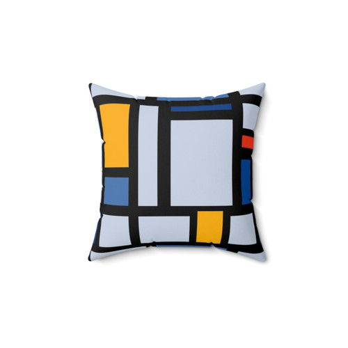 Bauhaus Inspired Pillow with Retro Graphic Design