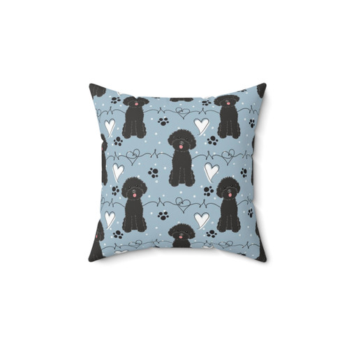 Cute Black Toy Poodle Pillow