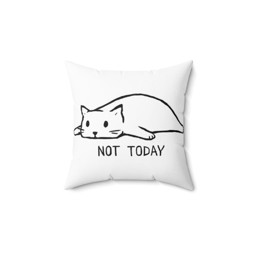 Lazy Cat Pillow with Funny Not Today Design