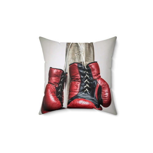 Vintage Red Boxing Gloves Throw Pillow