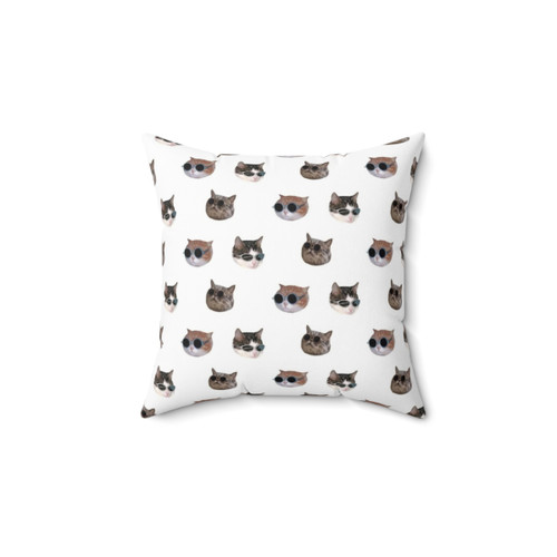 Cute cat sticker-themed decorative pillow