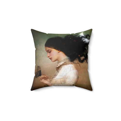 Dreamy Night Pillow featuring a woman's portrait under the moon