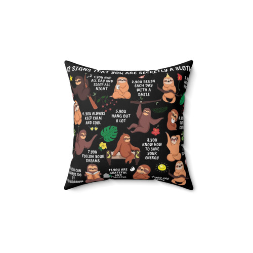 Sloth Lovers Pillow with Funny Sloth Design