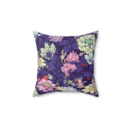 Blueberry Tea Garden Party Throw Pillow