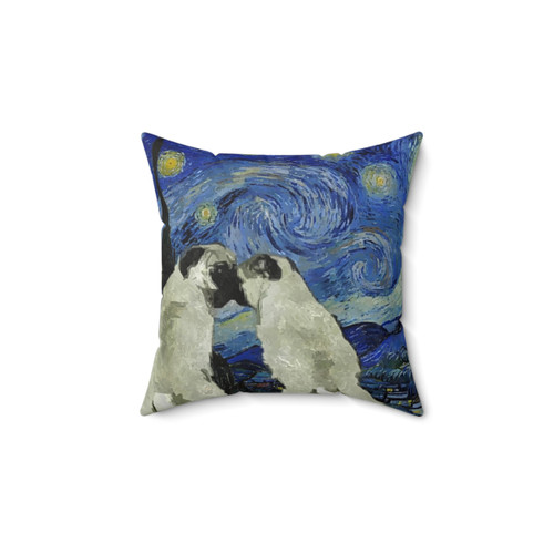 Starry Night Pugs Decorative Pillow