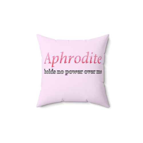 Asexual Pride Pillow featuring the Aphrodite Holds No Power Here design
