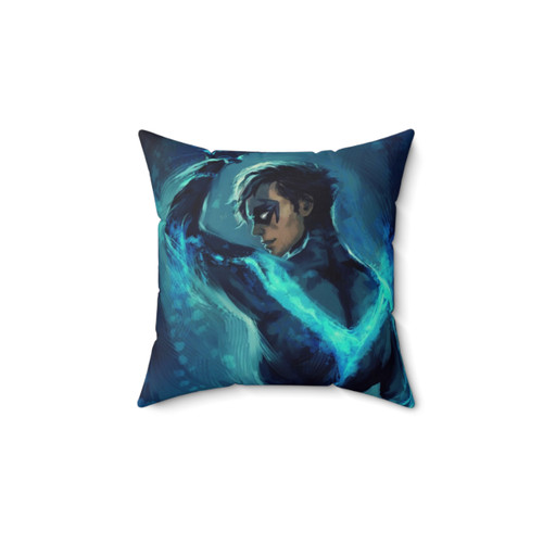 Nightwing Blue Pillow for Superhero Bedroom Decor