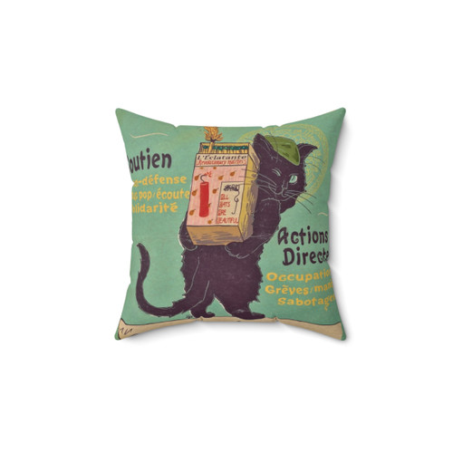 Art Nouveau Cat Pillow for Retro Revolution Decor
