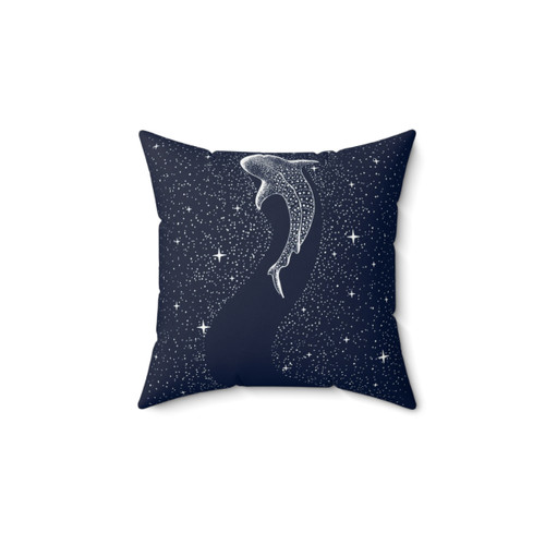 Star Eater Pillow featuring a whale shark in a galactic sea