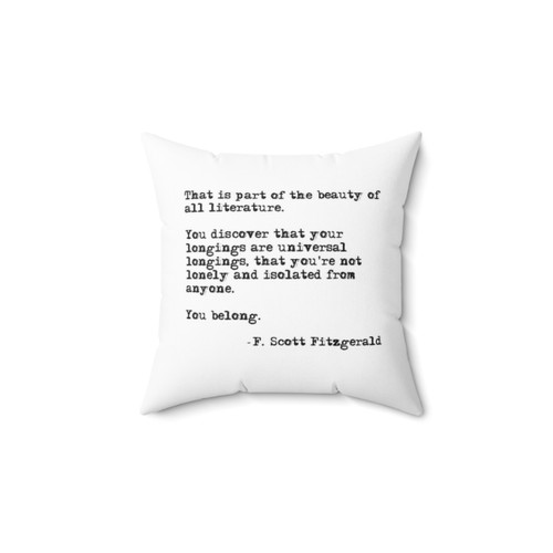 F. Scott Fitzgerald Book Quote Pillow
