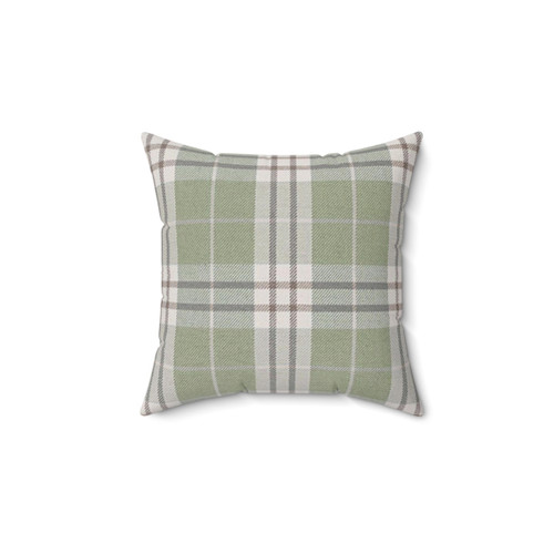 Sage Green Plaid Decorative Pillow